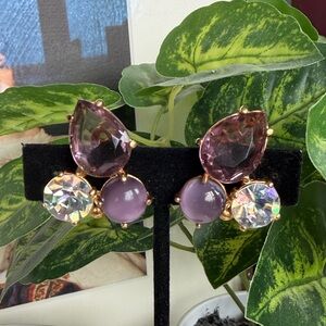 SCHIAPARELLI Lavendar Crystal Vintage Earrings